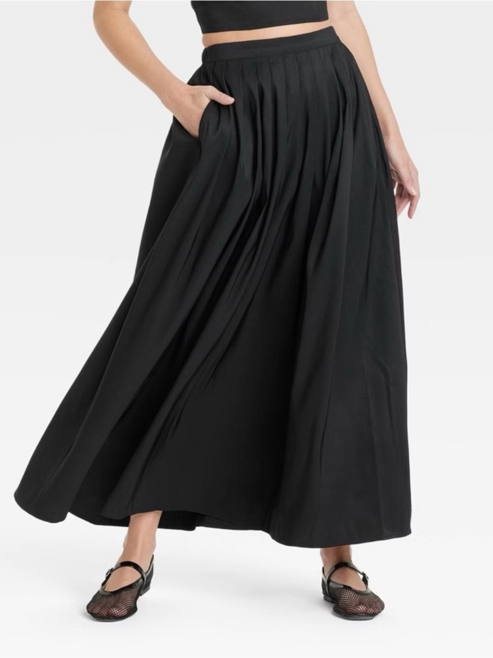 a new day Black Maxi Skirt - Flowing Full Length